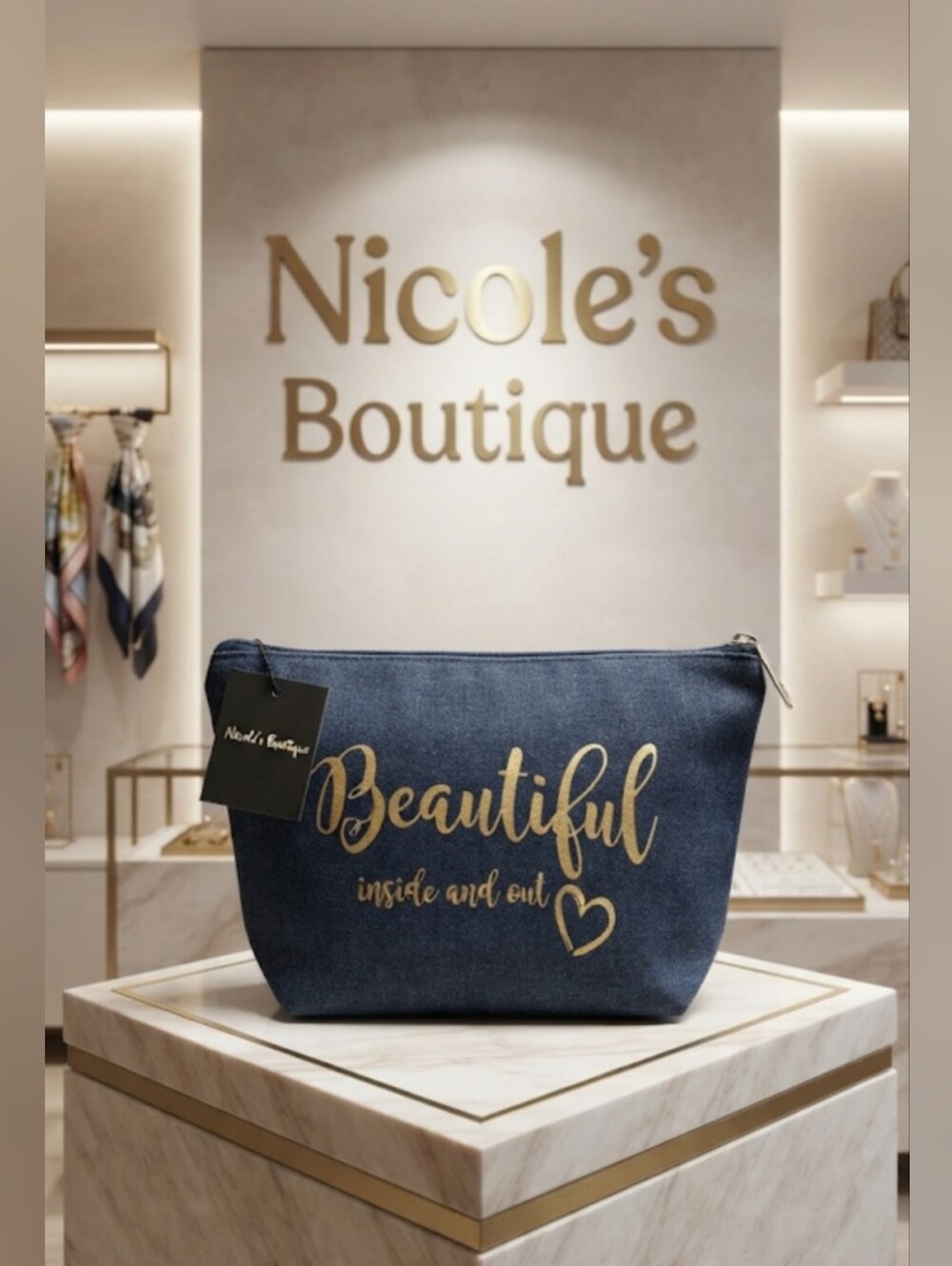 Blue Cosmetic Pouch
